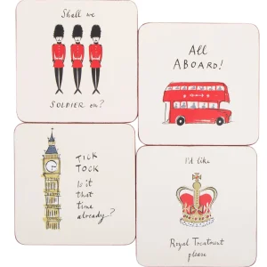 Hot London Coasters Set Of 4 Coasters | London Gifts