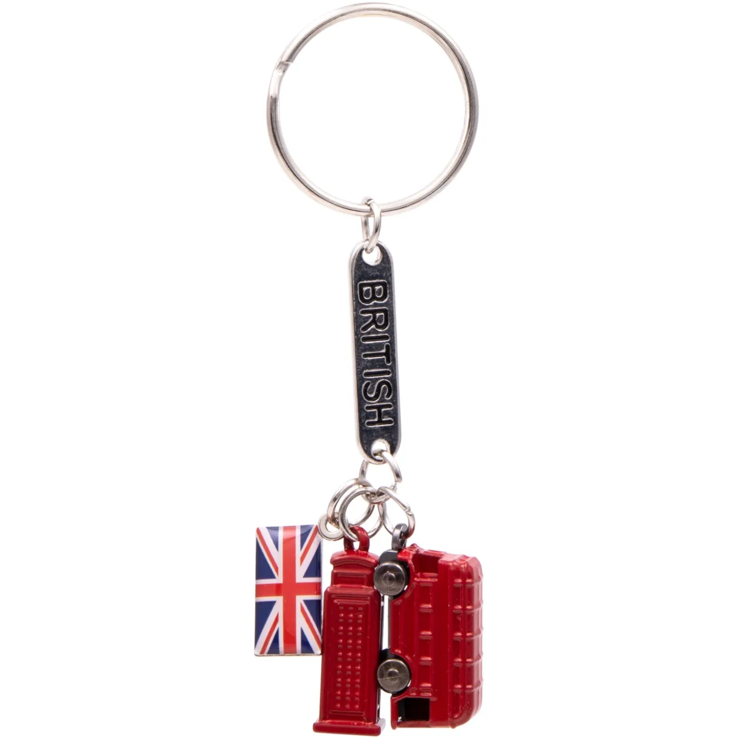 Best Best of British - London Bus, Telephone Box and Union Jack Die Cast Keyring Keyrings | London Gifts