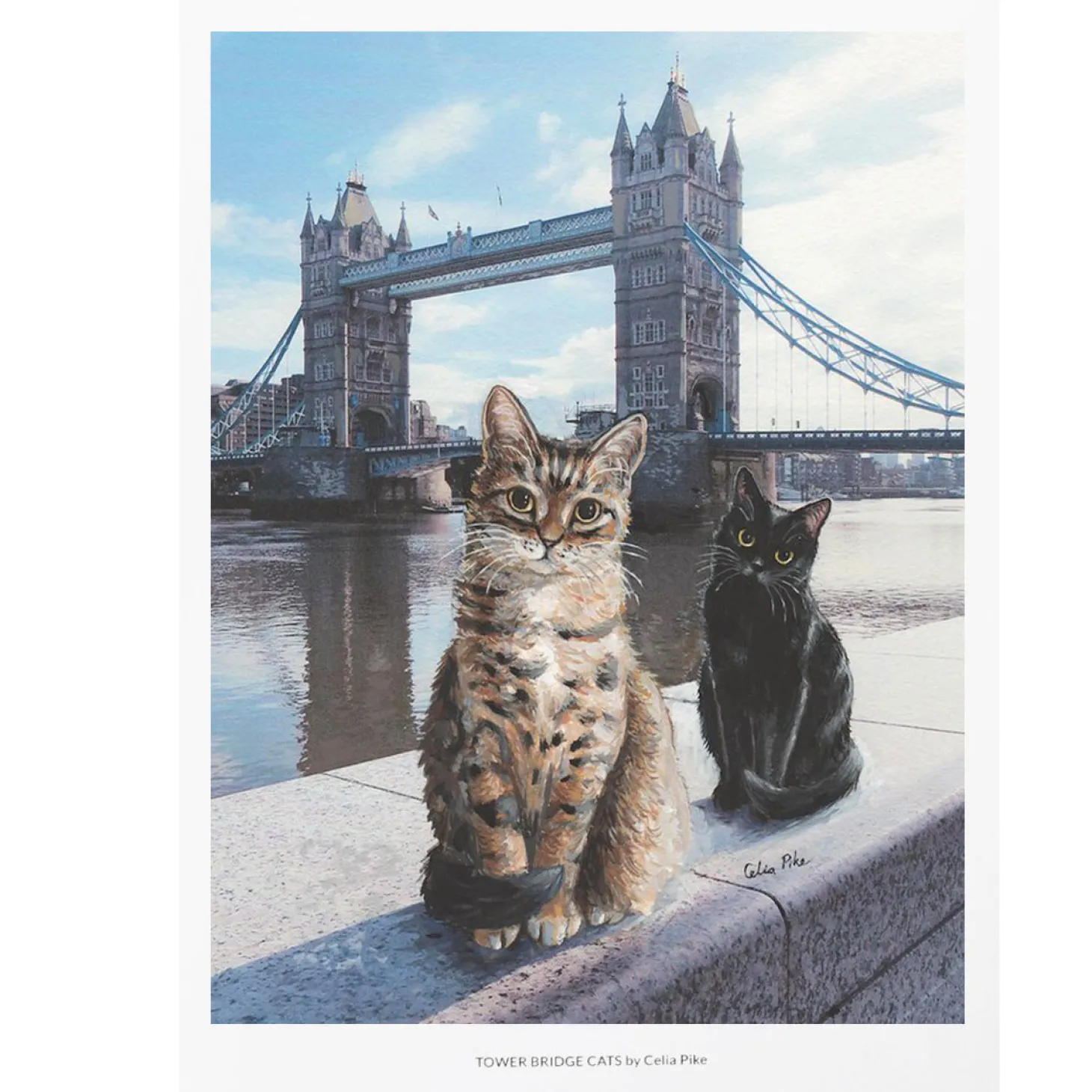 celia_pike_cats_at_tower_bridge_print_0.webp Outlet Cats At Tower Bridge Print Prints & Posters | Tower Bridge Gifts