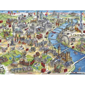 Flash Sale Gibsons London Landmarks 1000 Piece Puzzle Kids Models And Puzzles | Toys