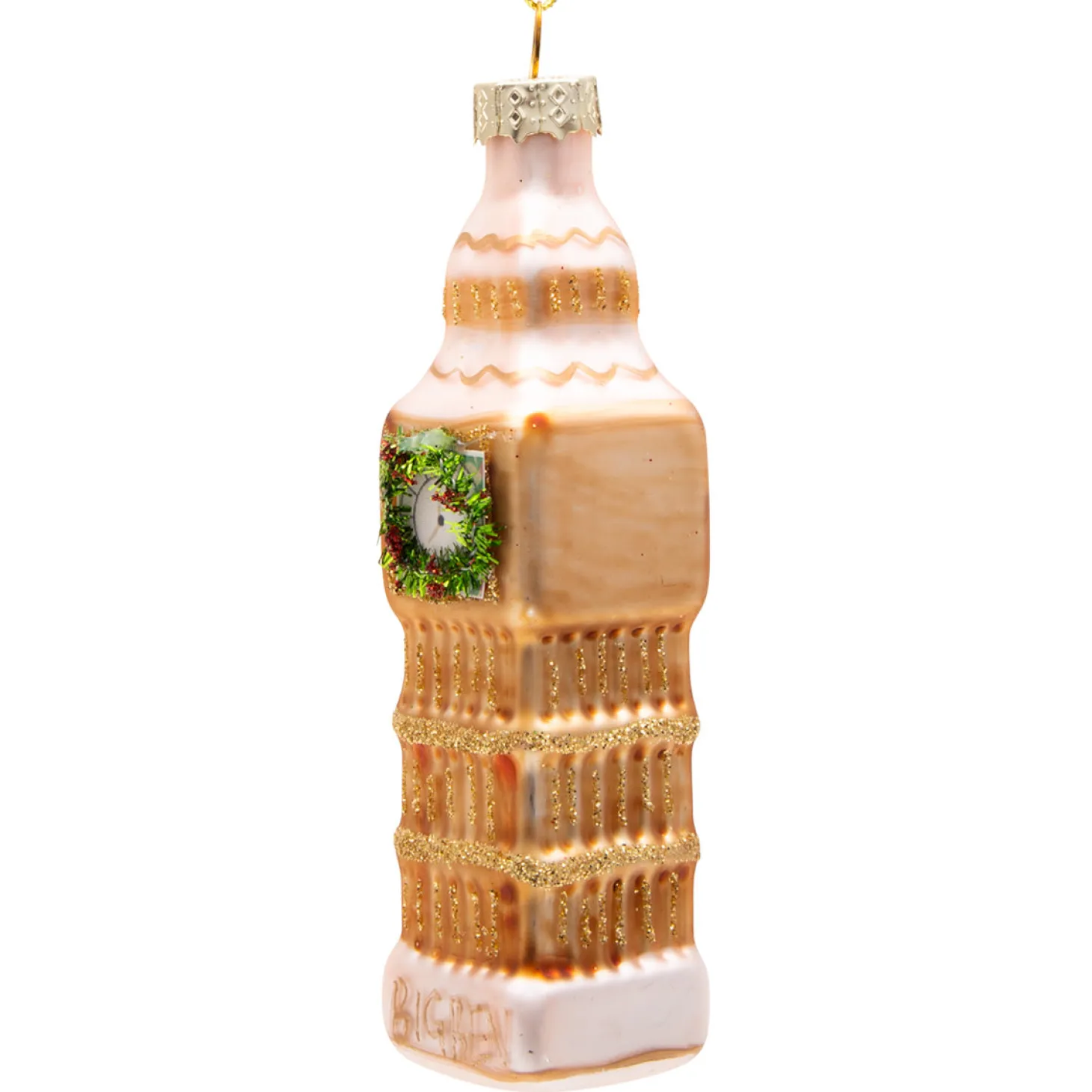 Best Gisela Graham Big Ben With Wreath Glass Christmas Decoration Christmas Decorations | Christmas Decorations