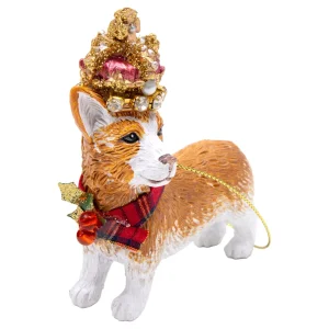 Hot Gisela Graham Corgi Dog With Crown Christmas Decoration - 12763 Christmas Decorations | Christmas Decorations