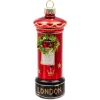 New Gisela Graham London Post Box With Wreath Glass Christmas Decoration Christmas Decorations | Christmas Decorations