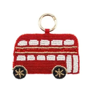 Flash Sale Grace & Glory Beaded Bag Charm Red Bus Bags