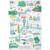 Hot London Map Tea Towel Tea Towels | London Gifts