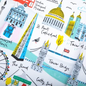 Hot London Map Tea Towel Tea Towels | London Gifts