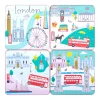 Cheap London Set of Four Coasters Coasters | London Gifts