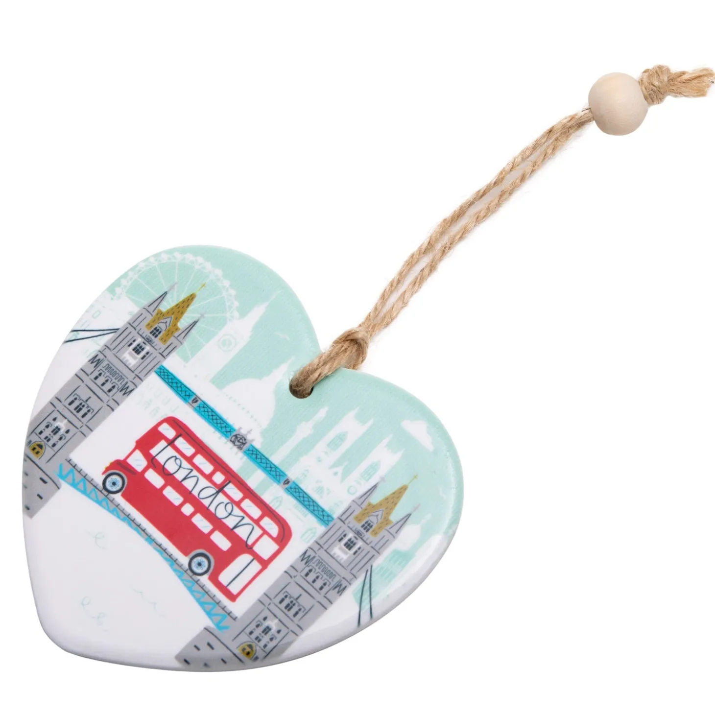 Cheap Tower Bridge Hanging Ceramic Heart Decoration Christmas Decorations | Christmas Decorations