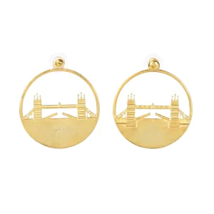 Sale Tower Bridge Hoop Earrings - Large Jewellery & Pins | Luxury Gifts