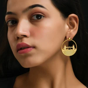 Sale Tower Bridge Hoop Earrings - Large Jewellery & Pins | Luxury Gifts