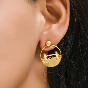 Shop Tower Bridge Hoop Earrings - Small Jewellery & Pins | Luxury Gifts