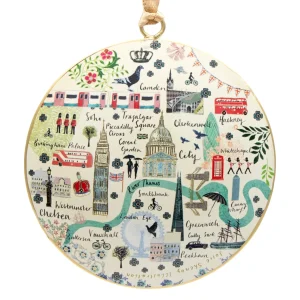 Online Map Of London Round Metal Christmas Decoration Christmas Decorations | Christmas Decorations