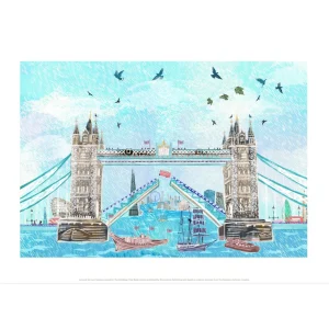 Hot Tower Bridge Bus Jump Print Prints & Posters | Tower Bridge Gifts