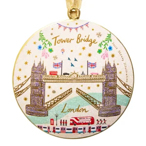 Best Sale Tower Bridge Round Metal Christmas Decoration Christmas Decorations | Christmas Decorations