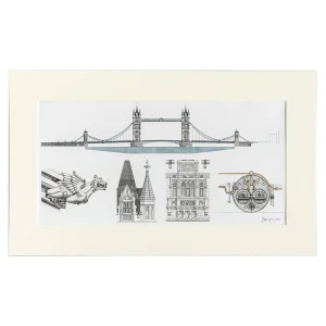 Fashion Tower Bridge Architectural Details Print - 20 x 12 Inches Prints & Posters | Luxury Gifts