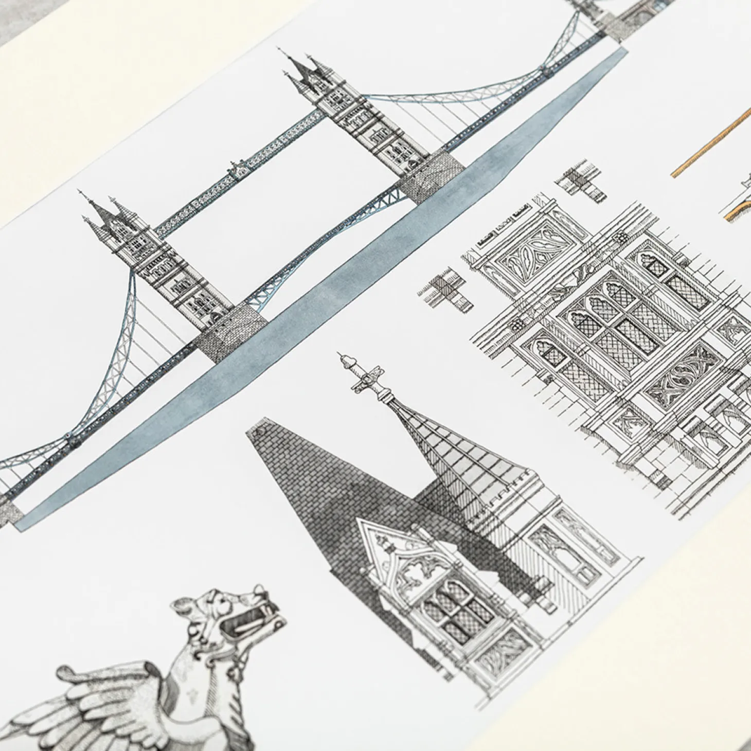 katherine_jones_tower_bridge_architectural_details_print___x__inches_2.webp Fashion Tower Bridge Architectural Details Print - 20 x 12 Inches Prints & Posters | Luxury Gifts