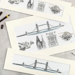 Clearance Tower Bridge Architectural Details Print - 20 x 6 Inches Prints & Posters | Luxury Gifts