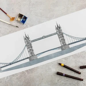 Sale Tower Bridge Print - Limited & Signed - 36 x 7.5 Inches - Rolled in Tube Prints & Posters | Luxury Gifts