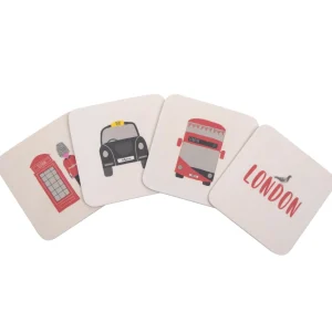 Flash Sale London Adventures Bamboo Coasters Set by Coasters | Eco-friendly Gifts