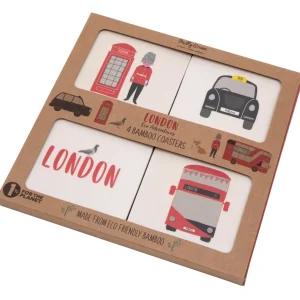 Flash Sale London Adventures Bamboo Coasters Set by Coasters | Eco-friendly Gifts