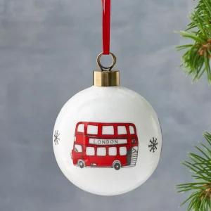 Sale London Bus Christmas Bauble Decoration by Victoria Eggs Christmas Decorations | Christmas Decorations