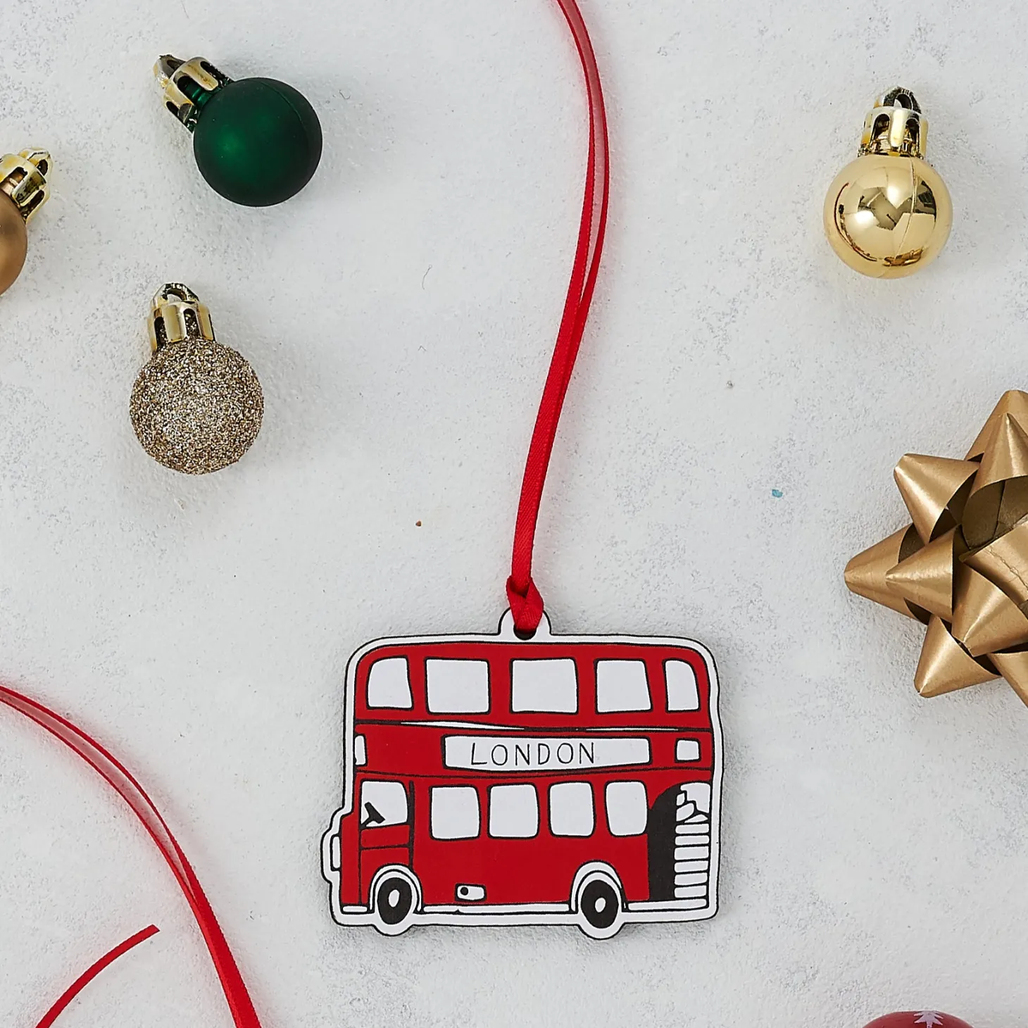 Shop London Bus Wooden Christmas Decoration by Victoria Eggs Christmas Decorations | Christmas Decorations