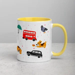 Store London Doodles - All Over Print - Mug with Colour Inside Mugs | London Gifts