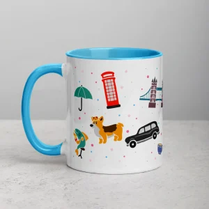 Store London Doodles - All Over Print - Mug with Colour Inside Mugs | London Gifts