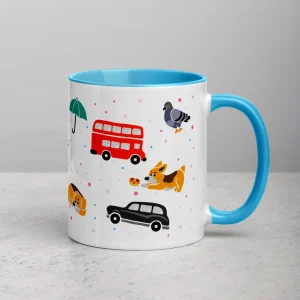 Store London Doodles - All Over Print - Mug with Colour Inside Mugs | London Gifts