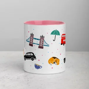 Store London Doodles - All Over Print - Mug with Colour Inside Mugs | London Gifts