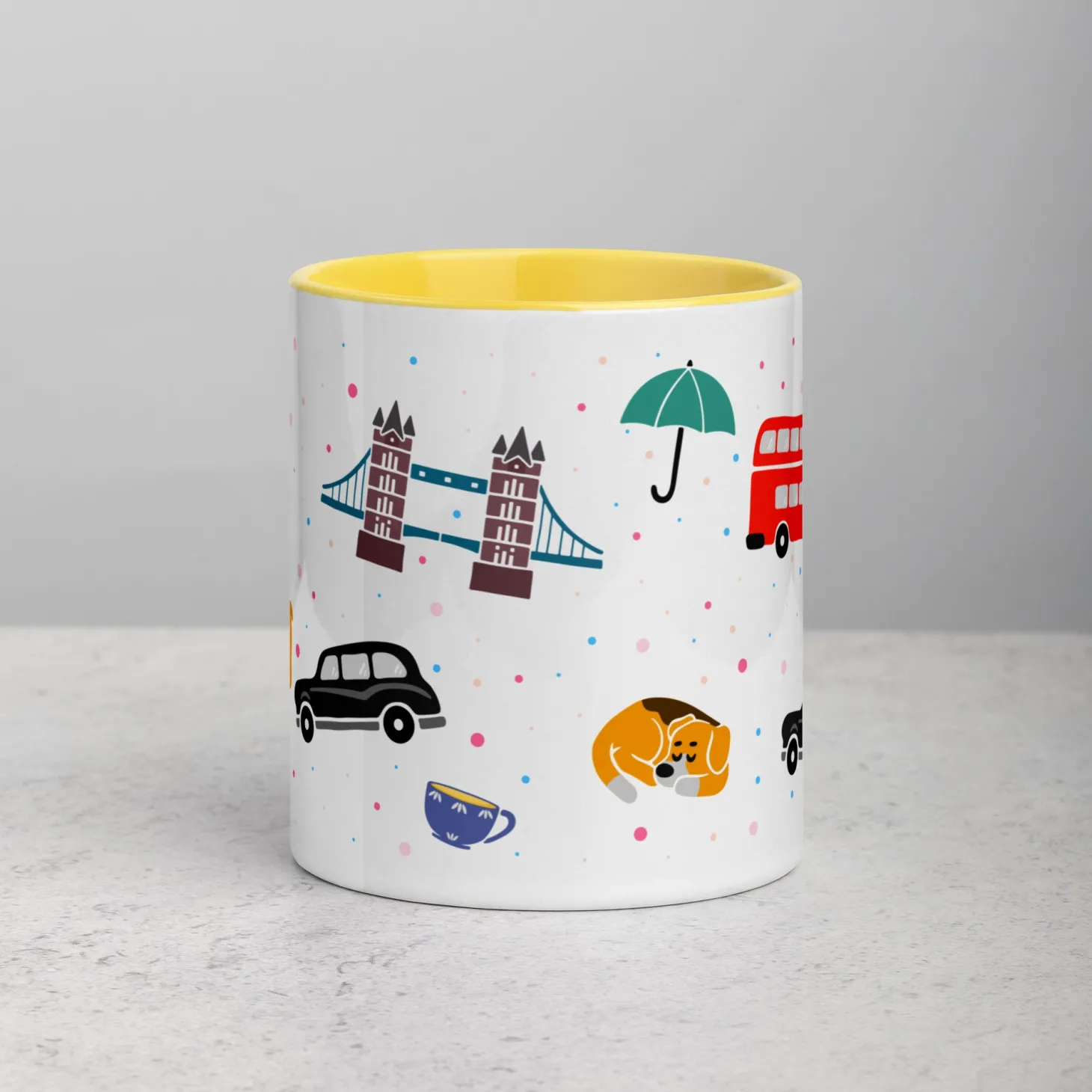 london_doodles__all_over_print__mug_with_colour_inside_16.webp Store London Doodles - All Over Print - Mug with Colour Inside Mugs | London Gifts