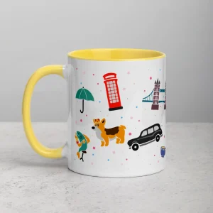Store London Doodles - All Over Print - Mug with Colour Inside Mugs | London Gifts