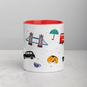 Store London Doodles - All Over Print - Mug with Colour Inside Mugs | London Gifts