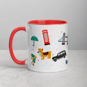 Store London Doodles - All Over Print - Mug with Colour Inside Mugs | London Gifts