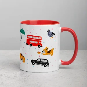 Store London Doodles - All Over Print - Mug with Colour Inside Mugs | London Gifts