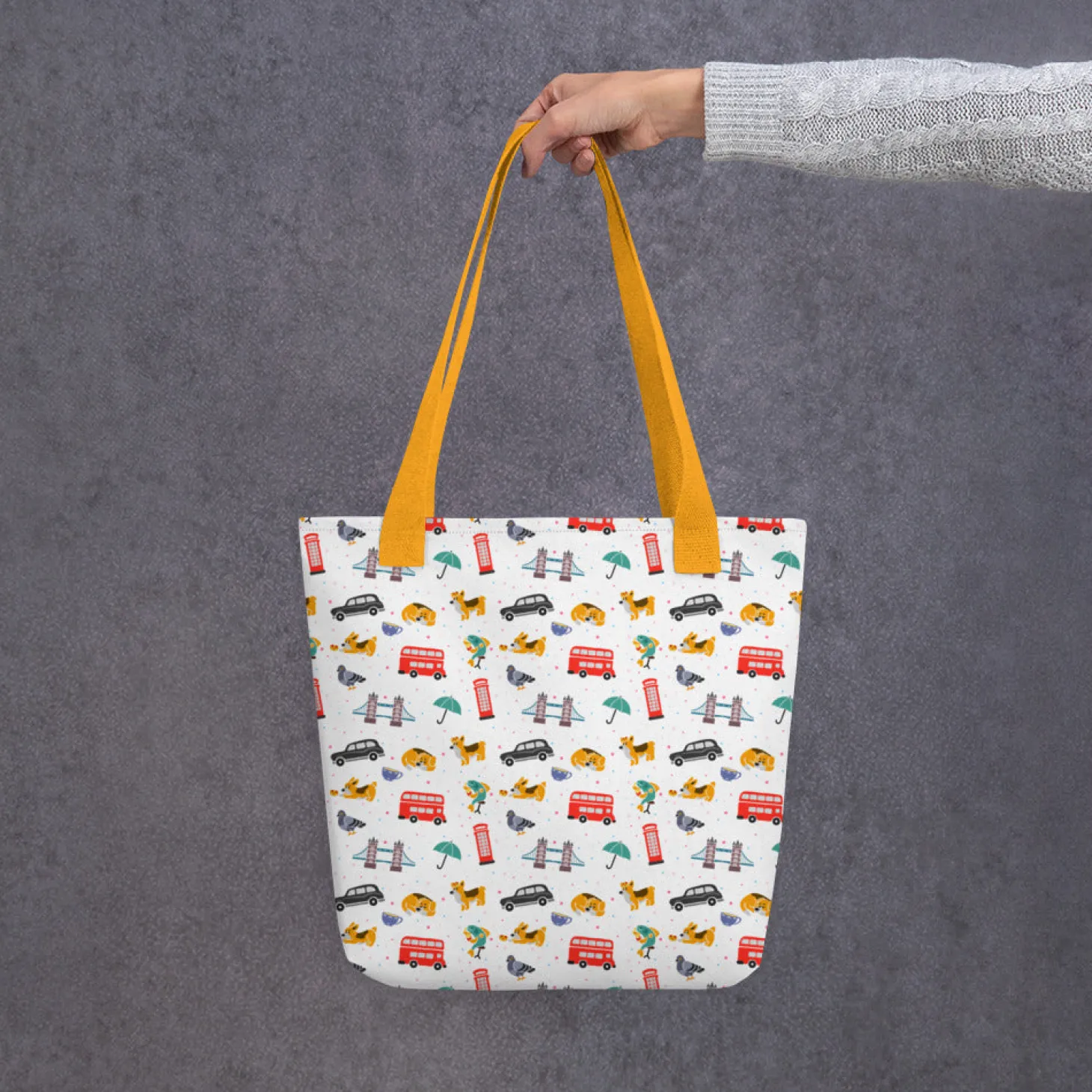 london_doodles__all_over_print__tote_bag_5.webp Flash Sale London Doodles - All Over Print - Tote Bag Bags | London Gifts