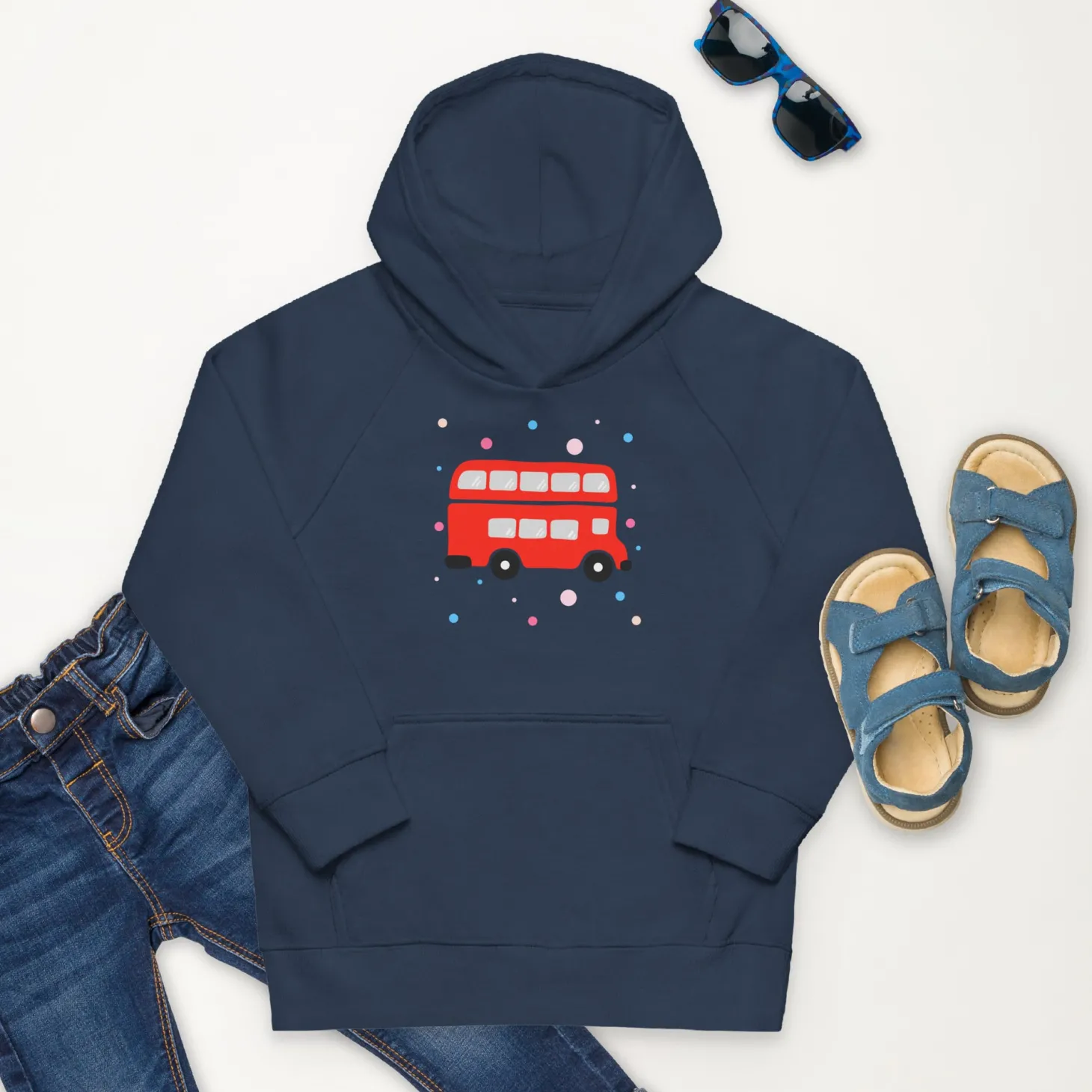 london_doodles__bus__kids_eco_hoodie_1.webp Shop London Doodles - Bus - Kids Eco Hoodie Kids Clothing | Children & Baby Clothing