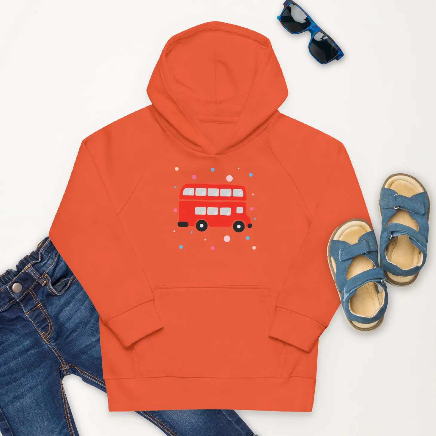 london_doodles__bus__kids_eco_hoodie_5.webp Shop London Doodles - Bus - Kids Eco Hoodie Kids Clothing | Children & Baby Clothing