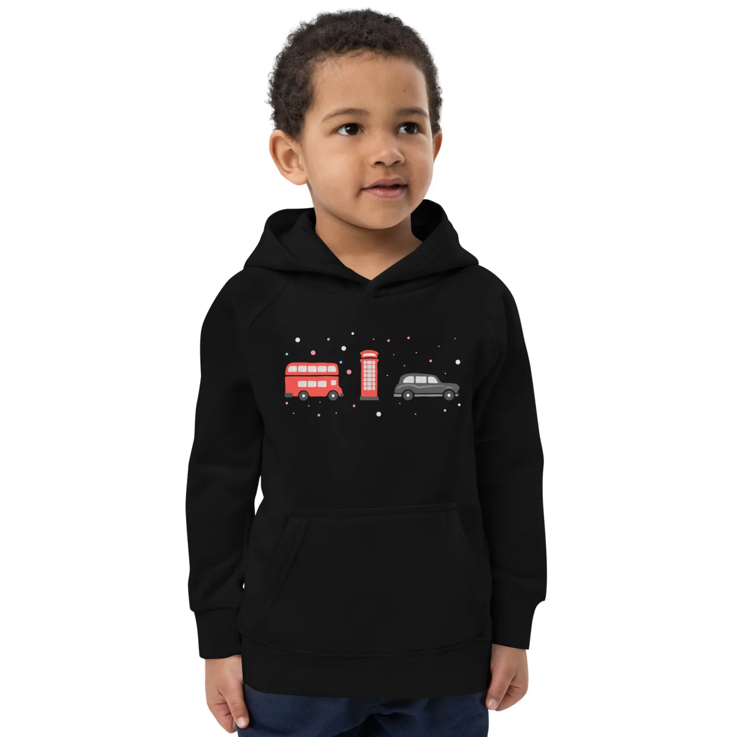 london_doodles__bus__phone__taxi__kids_eco_hoodie_0.webp Online London Doodles - Bus / Phone / Taxi - Kids Eco Hoodie Kids Clothing | Children & Baby Clothing