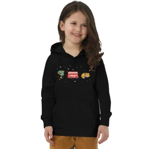 Cheap London Doodles - Fish & Chips / Bus / Corgi - Kids Eco Hoodie Kids Clothing | Children & Baby Clothing