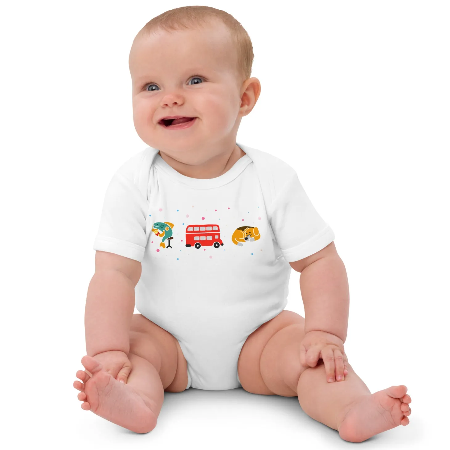 london_doodles__fish_amp_chips__bus__corgi__organic_cotton_baby_bodysuit_3.webp Cheap London Doodles - Fish & Chips / Bus / Corgi - Organic Cotton Baby Bodysuit Kids Clothing | Children & Baby Clothing