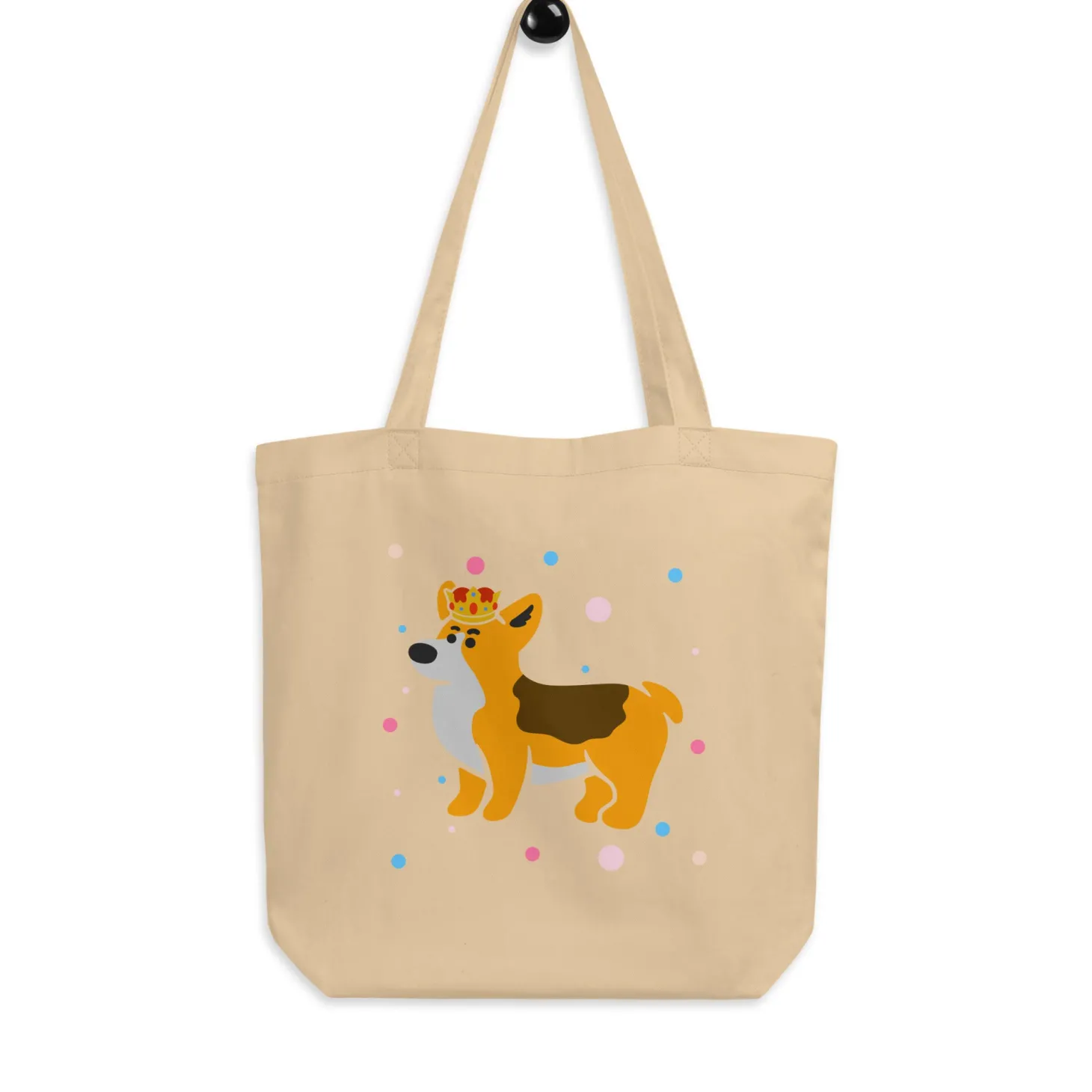 london_doodles__royal_corgi__eco_tote_bag_4.webp Store London Doodles - Royal Corgi - Eco Tote Bag Bags | London Gifts