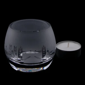 Online London Skyline Milford Glass Tealight Holder Glasses & Glassware | Luxury Gifts