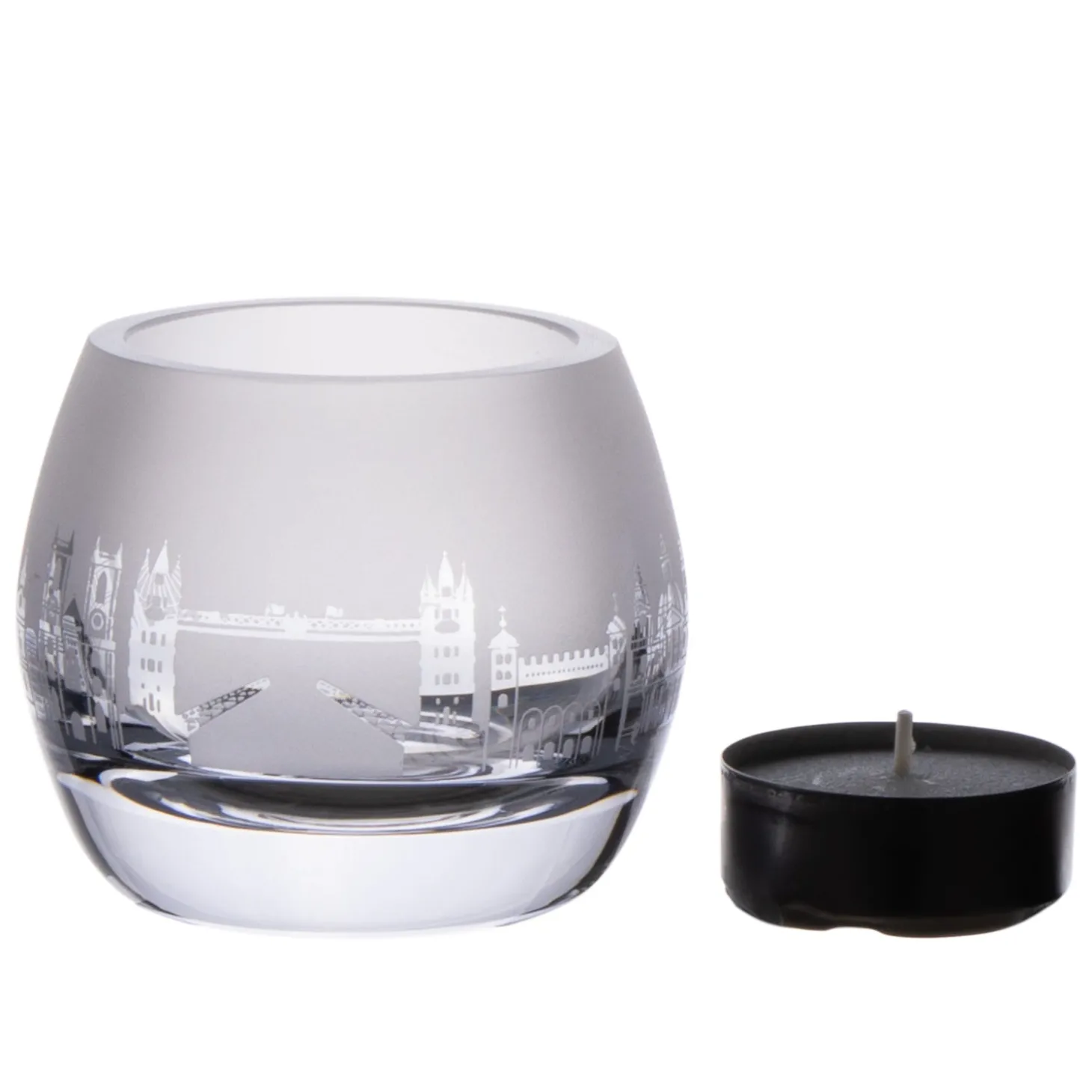 london_skyline_milford_glass_tealight_holder_1.webp Online London Skyline Milford Glass Tealight Holder Glasses & Glassware | Luxury Gifts