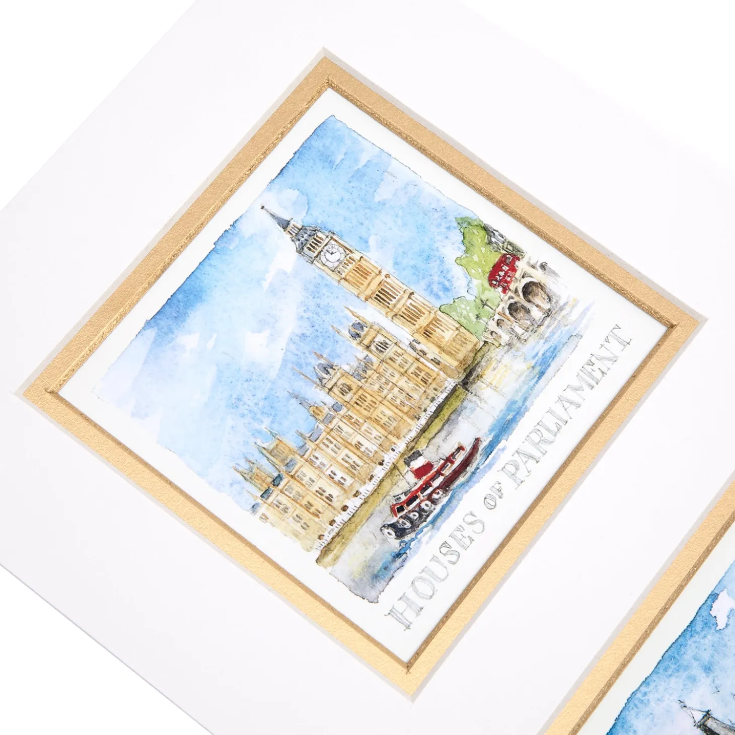 london_triple_mounted_print_by_little_england_2.webp Discount London Triple Mounted Print By Little England Prints & Posters | Tower Bridge Gifts