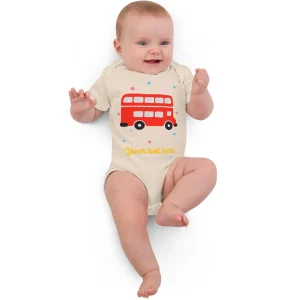 Store Personalised Custom Text - Baby Bodysuit - London Doodles - Bus Kids Clothing | Children & Baby Clothing