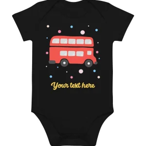 Store Personalised Custom Text - Baby Bodysuit - London Doodles - Bus Kids Clothing | Children & Baby Clothing