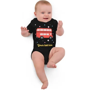 Store Personalised Custom Text - Baby Bodysuit - London Doodles - Bus Kids Clothing | Children & Baby Clothing