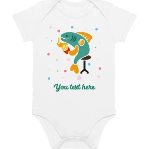 New Personalised Custom Text - Baby Bodysuit - London Doodles - Fish & Chips Kids Clothing | Children & Baby Clothing