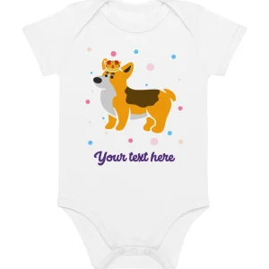 Outlet Personalised Custom Text - Baby Bodysuit - London Doodles - Royal Corgi Kids Clothing | Children & Baby Clothing